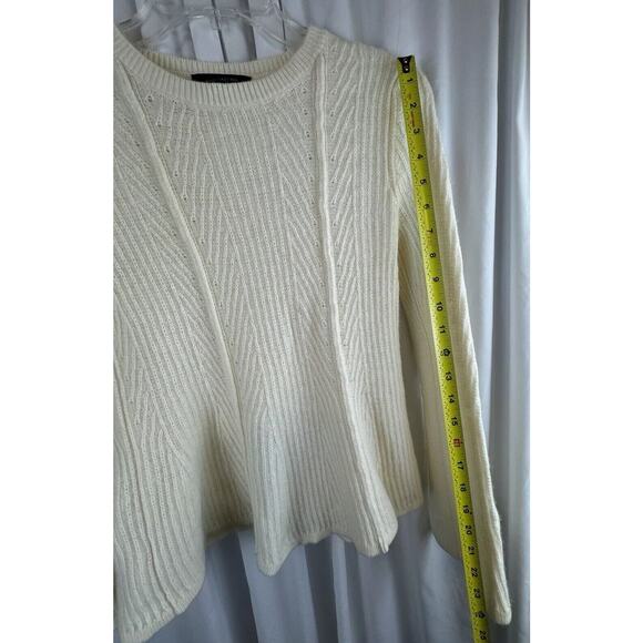 Ann Taylor Peplum Sweater Ivory S business casual academia 59-10 - Picture 6 of 12
